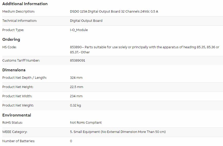 ABB DSDO115A 3BSE018298R1