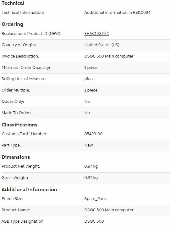 ABB DSQC500 3HAC3616-1